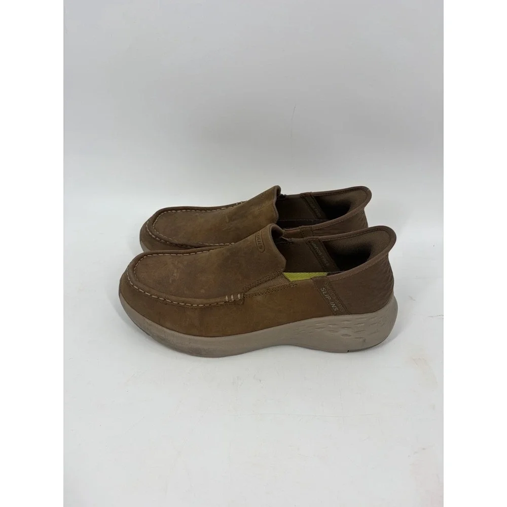 Skechers Shoes Mens 9 Slip-ins Parson Oswin Brown Leather Slip On 204866